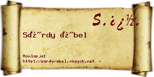 Sárdy Ábel névjegykártya